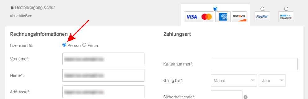 Private customer payment