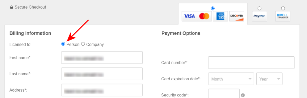 Private customer payment