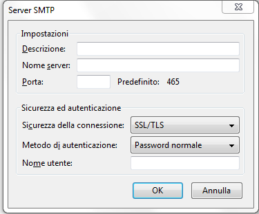 Configurazione SMTP Alice
