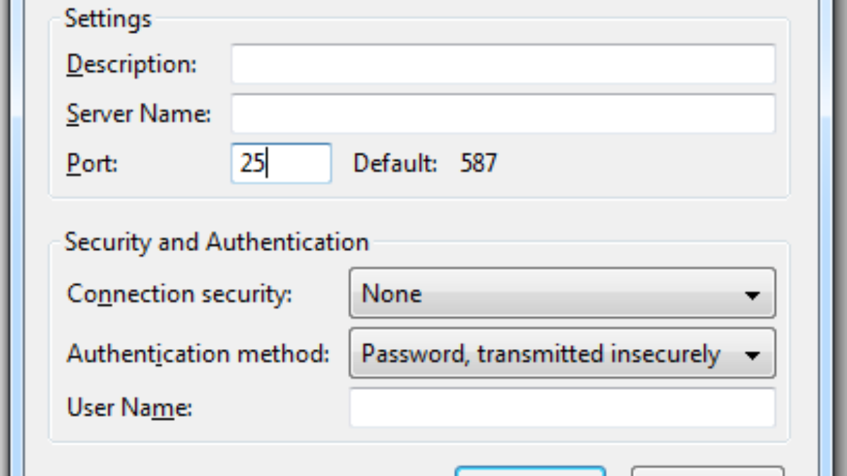 Aruba SMTP Configuration