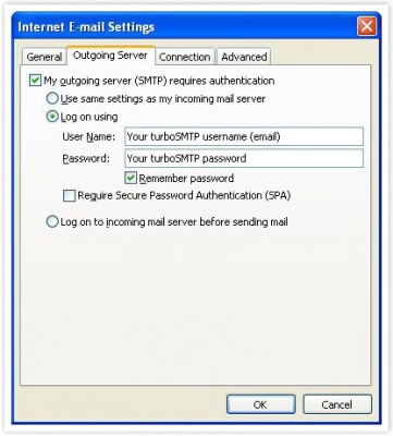 smtp settings outlook maxbulk mailer