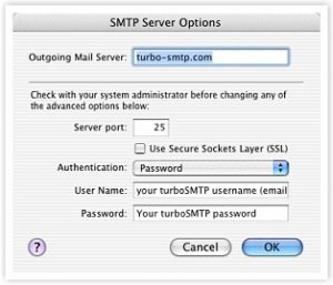 smtp server list mac mail