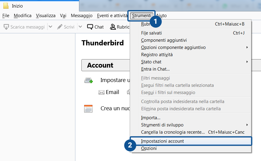 Come configurare il client di posta Mozilla Thunderbird