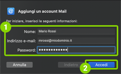Come configurare il client di posta Mac OS Mail