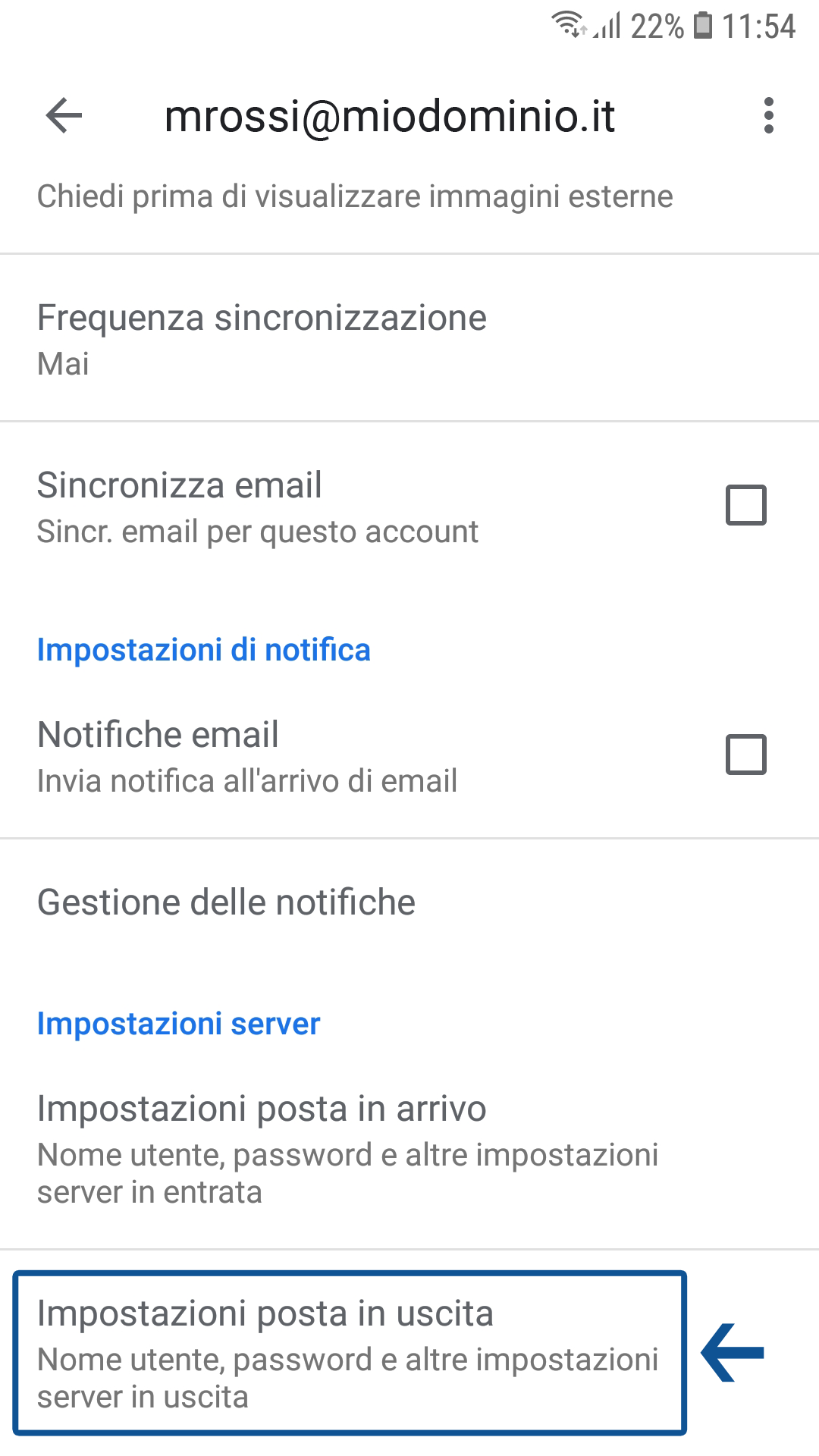 Come configurare il client di posta Gmail per android