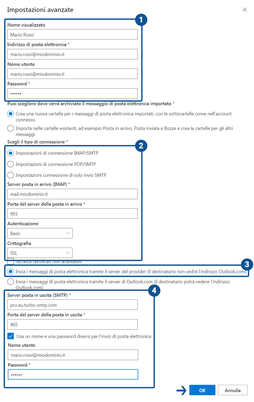 Come configurare il client di posta Outlook su Office 365