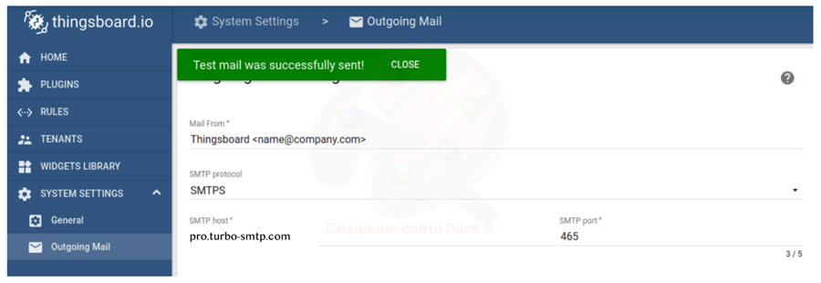 How to configure TurboSMTP with ThingsBoard